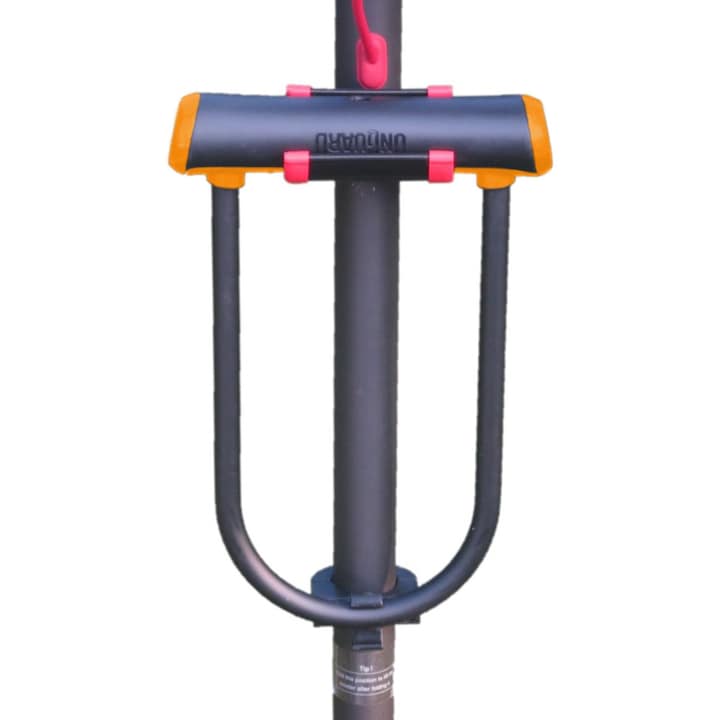 Катинар тип U OnGuard, За тротинетки Kugoo Kukirin M4 / M4 Pro, Дръжка за носене, 120 см кабел, 2 ключа, Стомана, Против кражба, Предназначена за електрически тротинетки, Монтаж, Черен/Оранжев