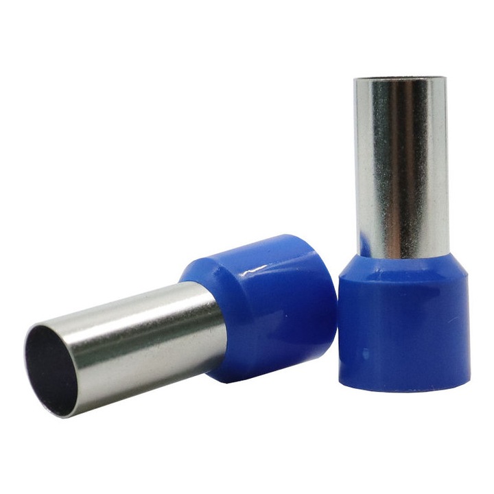 Set 100buc pini terminali izolati, 50mmp, albastru, Mentavill