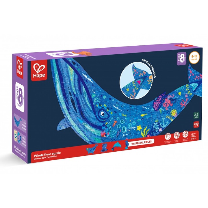Пъзел за под, Hape, Кит, 200 части