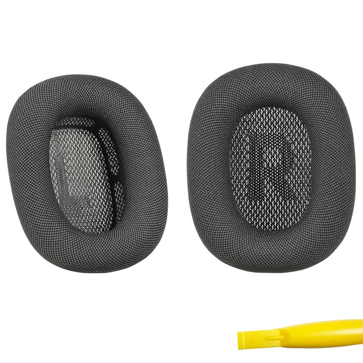 Set 2 bureti pentru AirPods Max, Spuma cu Memorie, Tesatura Mesh, cu Magnet, Gri titanium