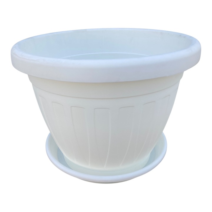 Ghiveci Clasic Natalia Design, Alb, 45x37cm