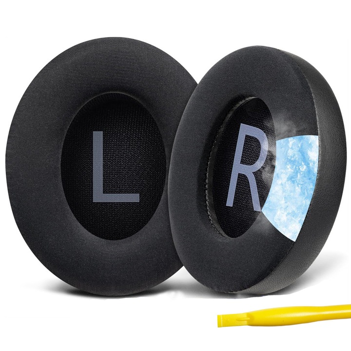 Set 2 bureți de înlocuire cu gel răcitor pentru căști wireless, spumă de memorie, negru