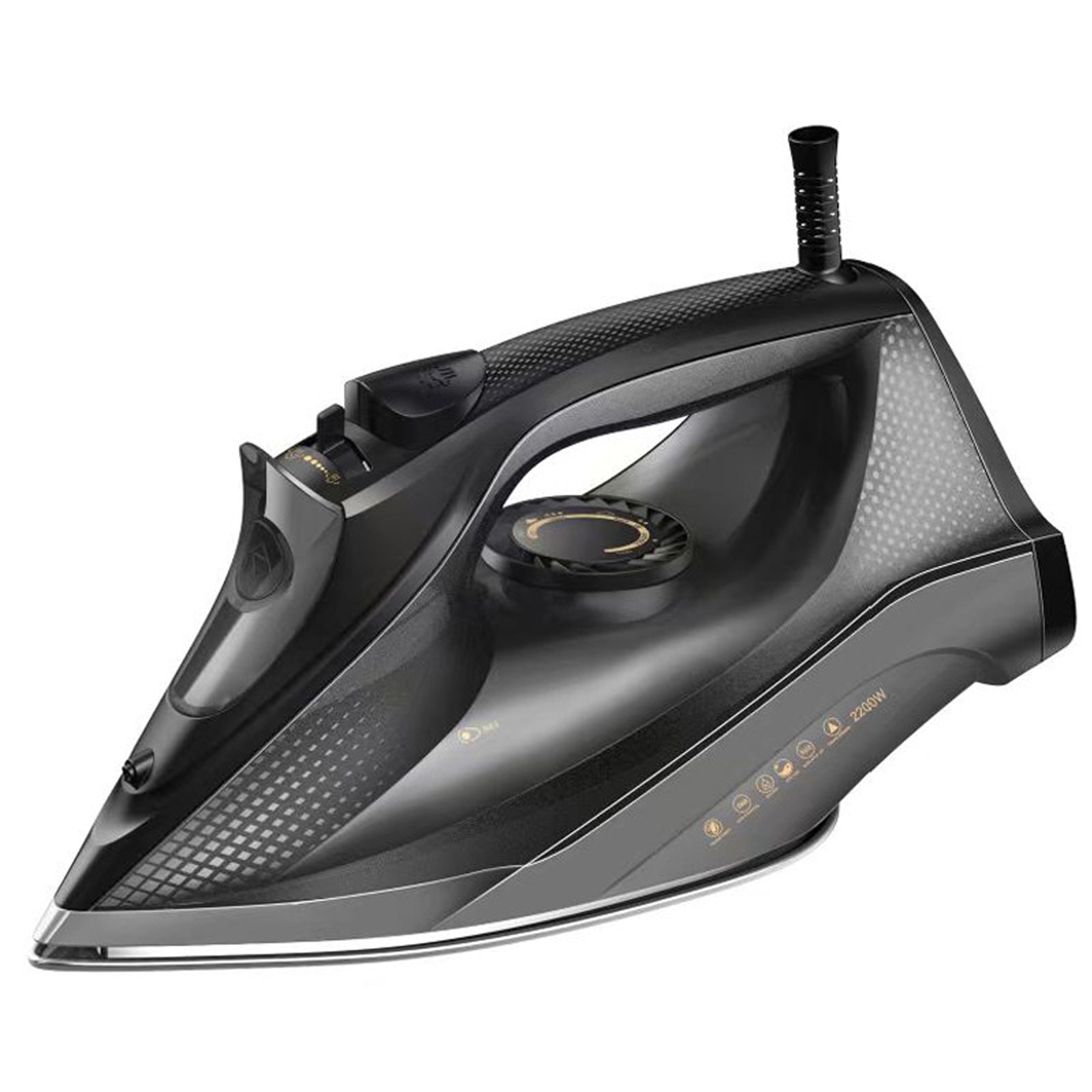 Aparat de Calcat Vertical Portabil cu Abur, SINBINTA, 2200W, Rezervor aparat 450ml, 5 moduri de calcare, Talpa ceramica auto-clean, Debit abur 75 g/min, Maner ergonomic, Functie de calcare umeda si uscata, Metal, 305x125x146mm, Negru