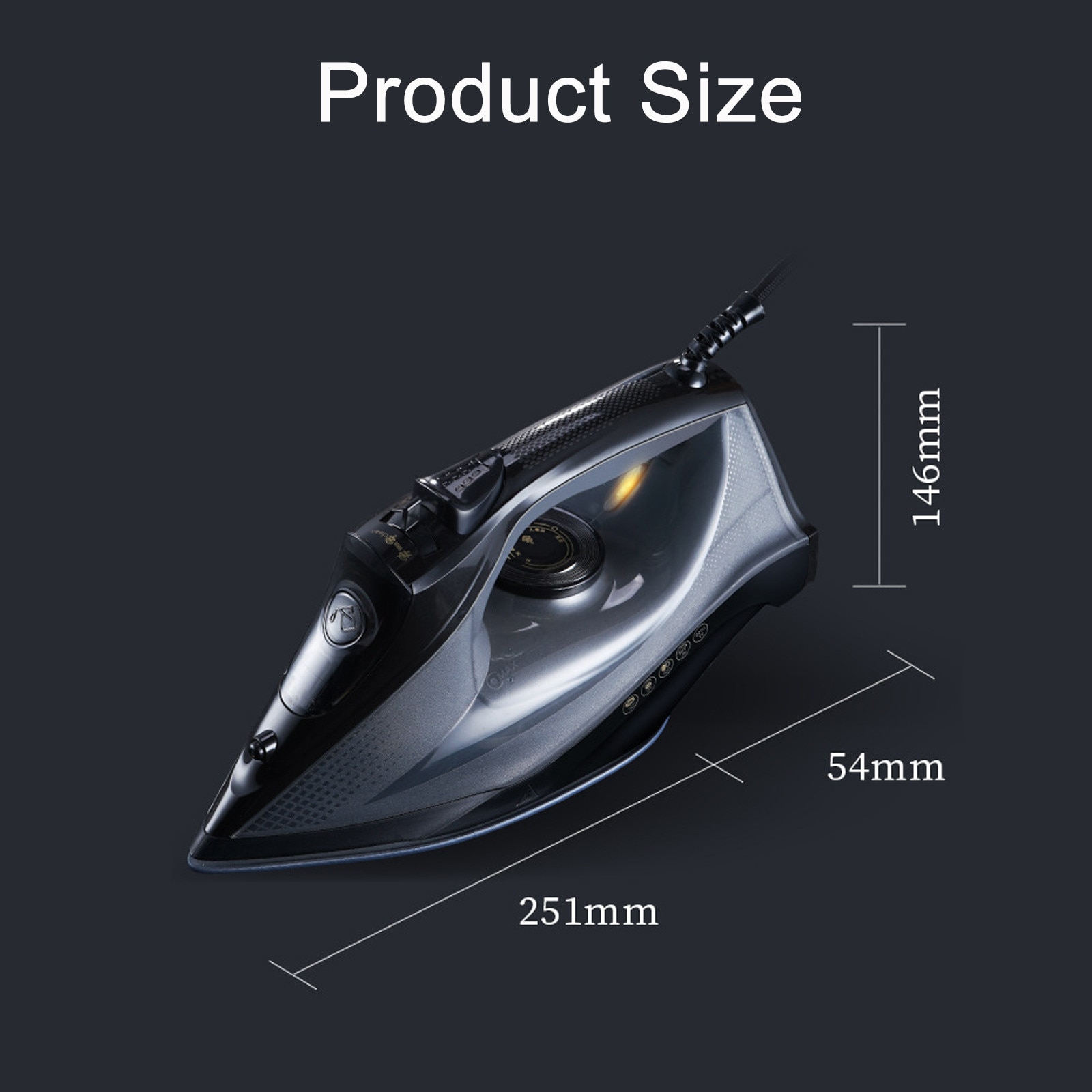 Aparat de Calcat Vertical Portabil cu Abur, SINBINTA, 2200W, Rezervor aparat 450ml, 5 moduri de calcare, Talpa ceramica auto-clean, Debit abur 75 g/min, Maner ergonomic, Functie de calcare umeda si uscata, Metal, 305x125x146mm, Negru
