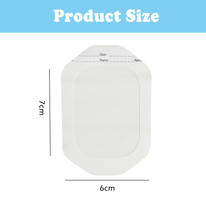 Set 24 pansament adeziv steril, Axroad Mall, Banda de pansare, Impermeabila, Respirabila, Usor de rupt, Extensibil, Confortabil de purtat, Pentru fiecare parte a corpului, 6*7cm, PU, Transparenta