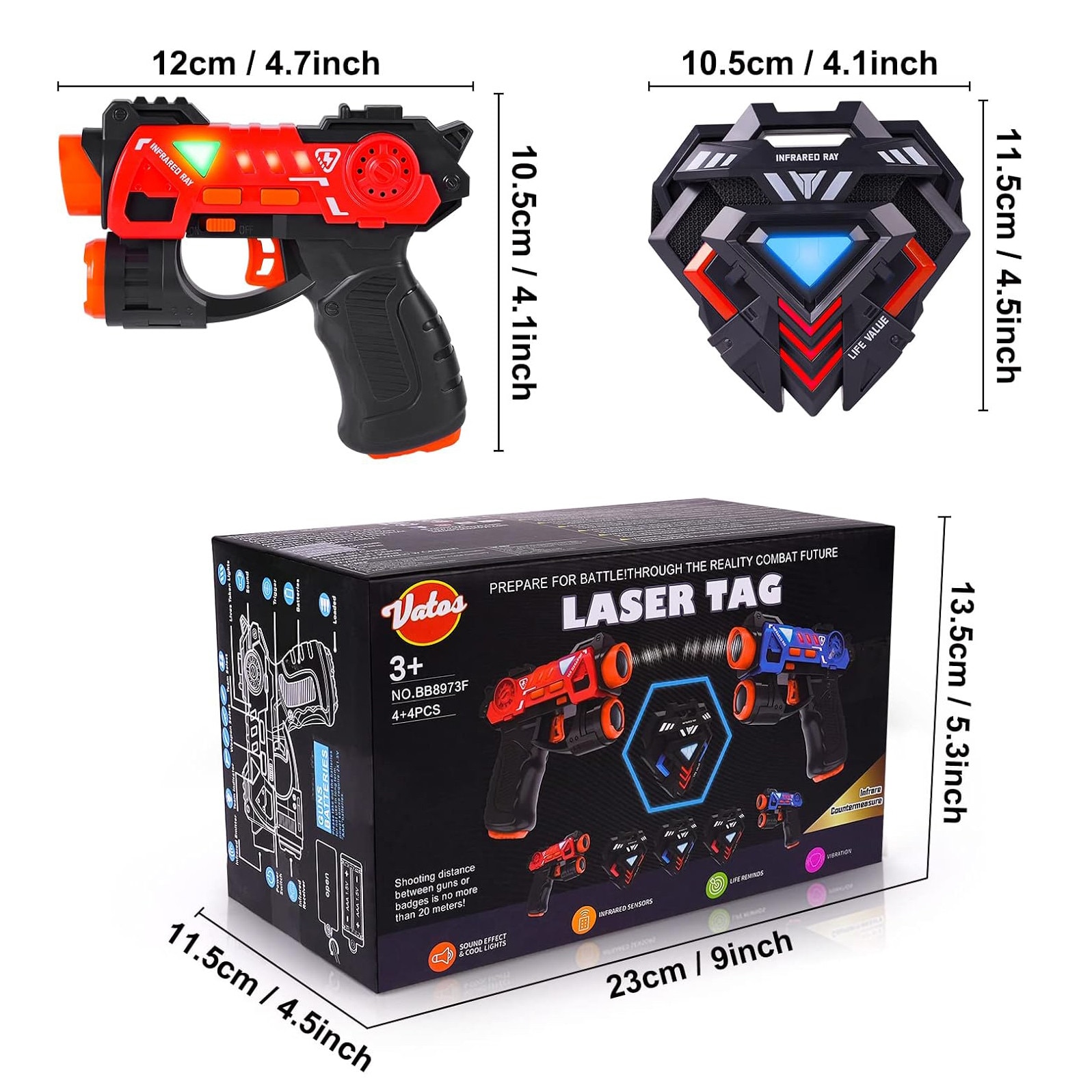 Set 4 arme de jucarie Laser Tag, Topdii®, CSGO, efecte luminoase si ...