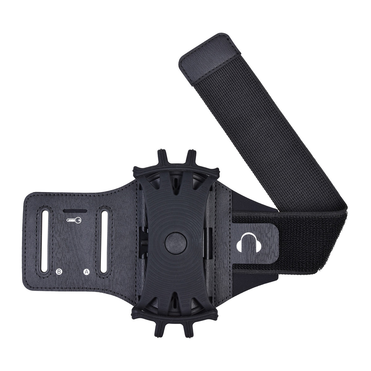 DUAIU Husa de Telefon cu Banda de Brat Pentru Alergare, Fitness, Mers pe Jos, Yoga, Rotativa la 360°, Suport de Telefon cu Banda de Brat Pentru Jogging, Compatibila cu Telefoane de 4"-6 "7", Negru