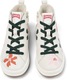 Camper, Tenisi mid-high de piele Runner Four Twins 1727, Alb fildes, Portocaliu stins, 26 EU