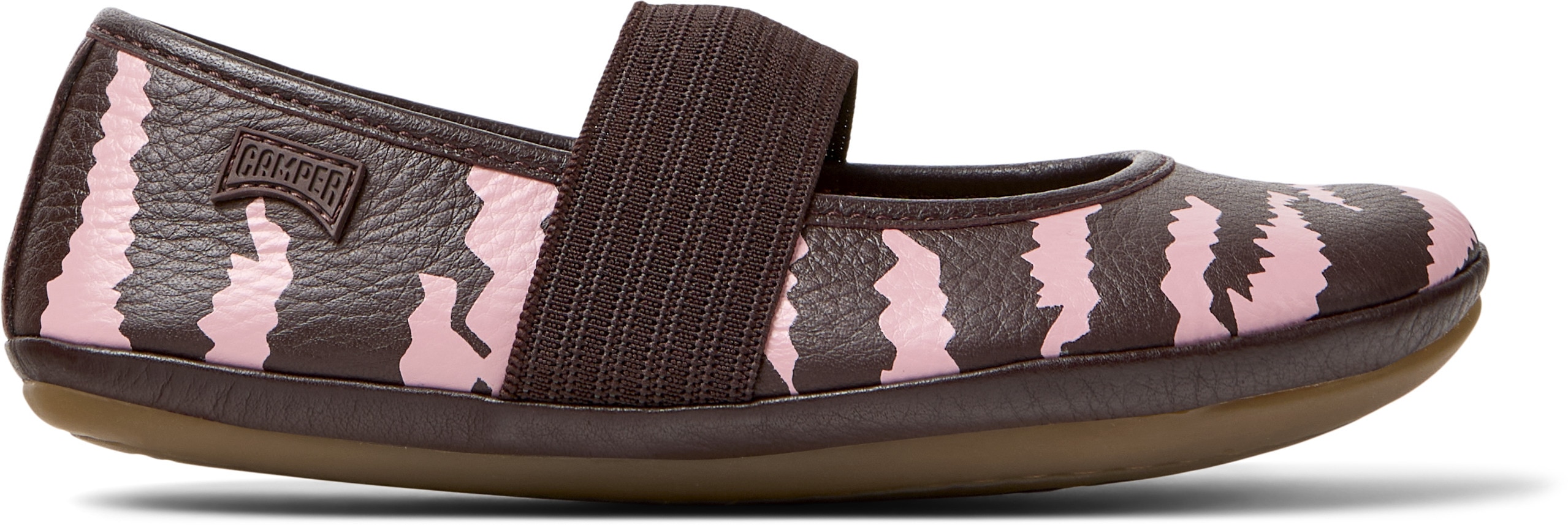 Camper, Balerini Mary Jane din piele Right 8493, Maro inchis, Roz pastel, 28 EU