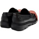 Camper, Pantofi loafer de piele cu aplicatie cap-toe Junction, Negru, Portocaliu mandarina, 45
