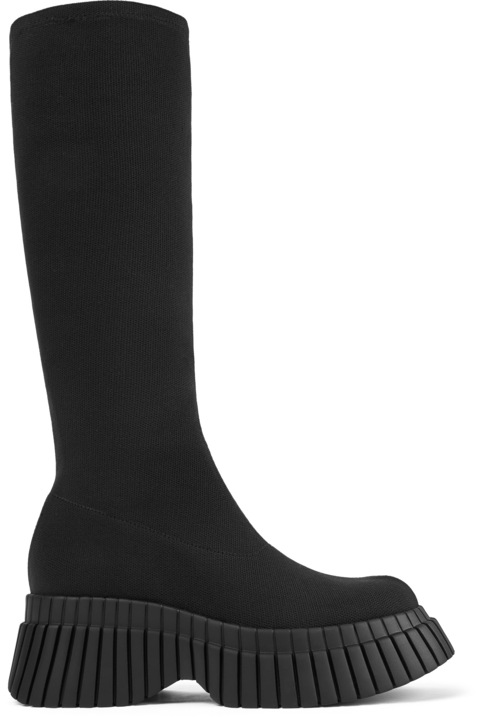 Camper, Cizme medii fara inchidere cu talpa wedge BCN, Negru