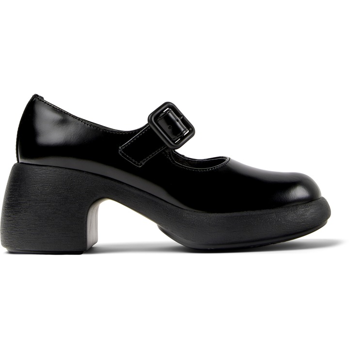 Camper, Pantofi din piele cu aspect masiv si catarama Thelma II, Negru