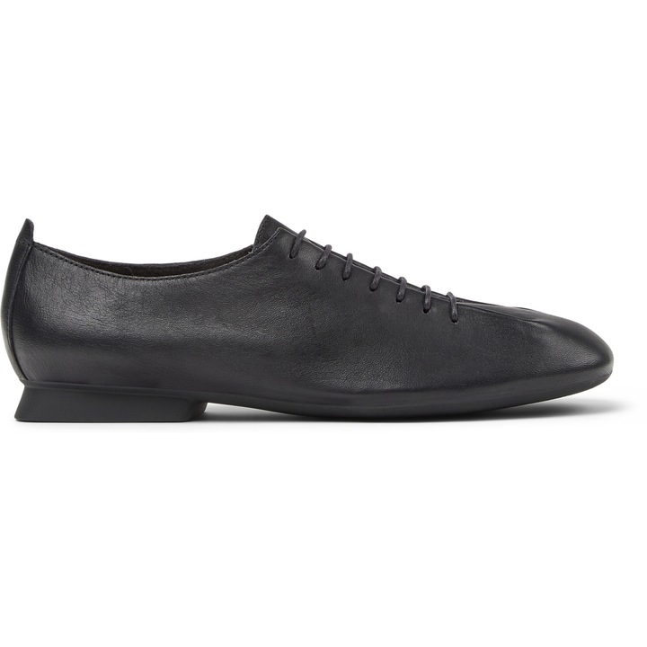 Camper, Pantofi slip-on cu varf patrat si talpa plata Casi Myra, Negru