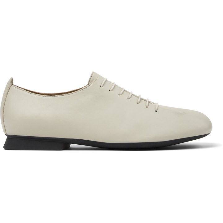 Camper, Pantofi slip-on cu varf patrat si talpa plata Casi Myra, Bej