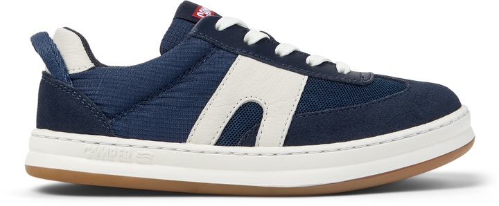 Camper, Pantofi sport cu garnituri de piele si piele intoarsa Runner Four, Albastru inchis