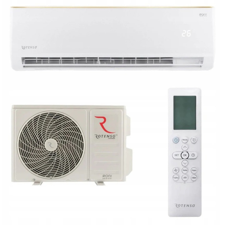 Aer conditionat Rotenso Revio 12000 BTU RO35Xi Wi-Fi, Inverter, A+++/A++, SEER 8.5, SCOP 4.6, filtru HEPA, incalzire -25°C