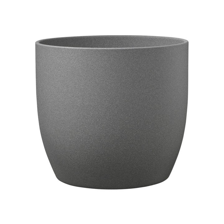 Ghiveci ceramica, Basel, gri stone, 16 cm