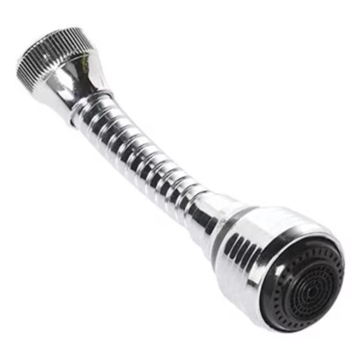 Аератор за мивка с душ, 360-градусов гъвкав разтегателен, 2 вида струи, въртящ се, пестящ вода, съвместим с кухненски и бански смесители, издръжливо хромирано покритие