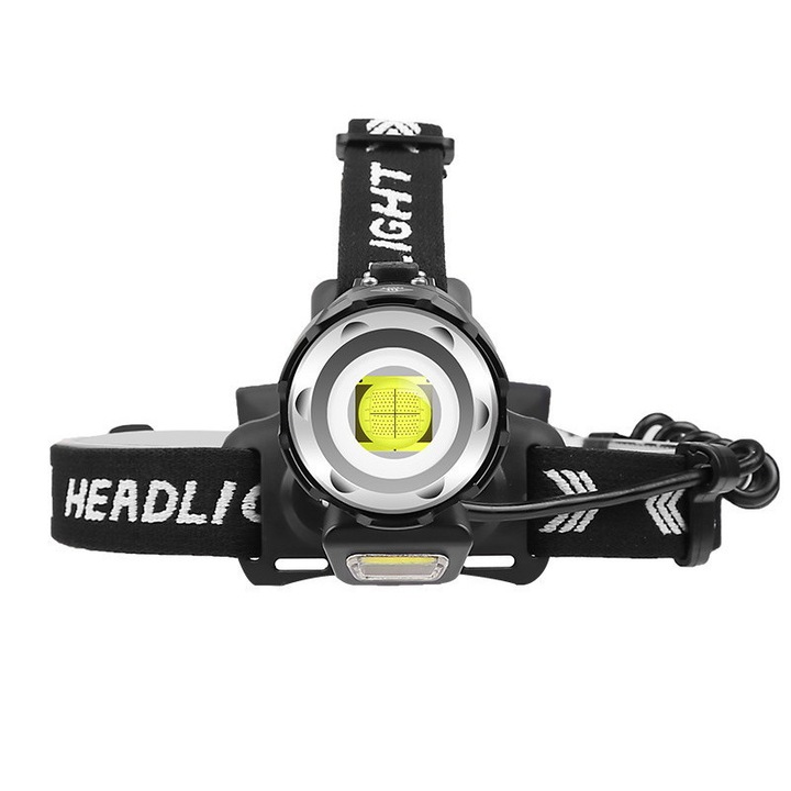 Lanterna profesionala FiGGA LED XHP-90, 27000 lumeni, 900m, 5000K, set cu 3 baterii 18650, cablu de incarcare USB