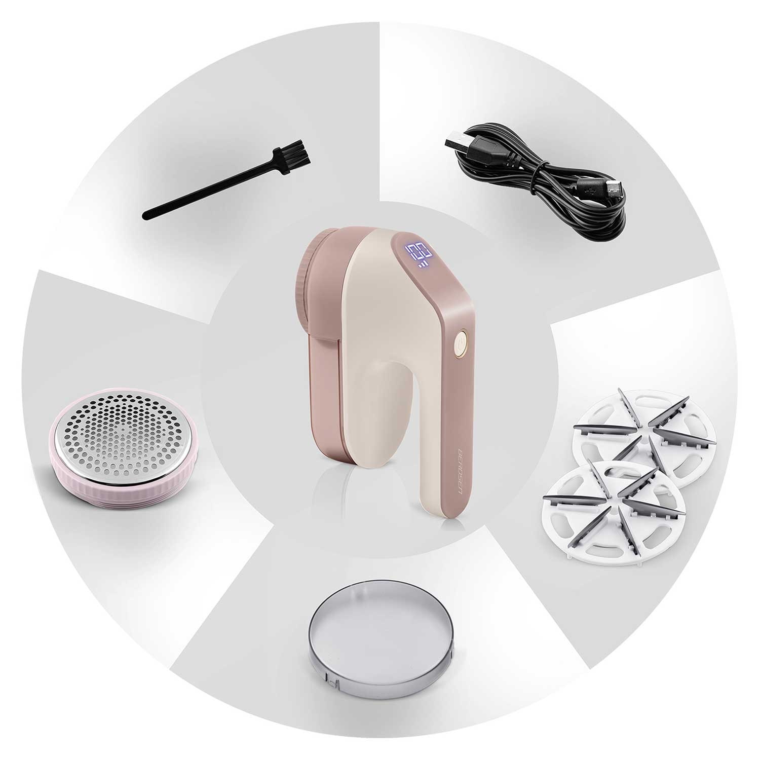Aparat indepartare scame, Berdsen, BD-391, 3 moduri, display LCD, Roz