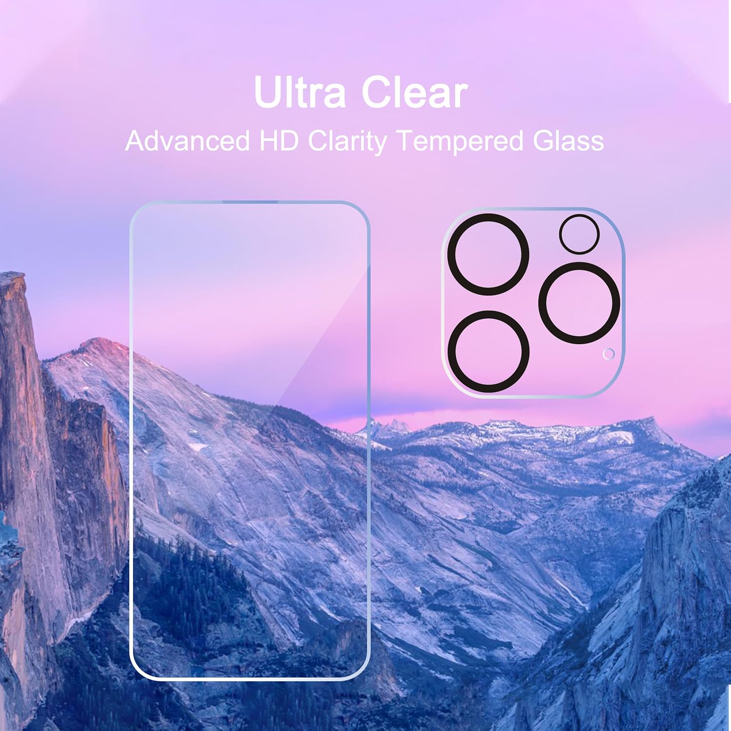 Set 3 Folii de protectie ecran pentru iPhone 16 Pro [6.3 inch] + 3 Protectii lentila camera cu cadru de instalare, folie sticla securizata compatibila cu husa, [9H Hardness] - HD, PEEKit