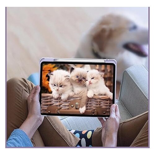 Husa pentru Xiaomi Redmi Pad 2 Soft Shell cu functie wake-up/sleep si compartiment pentru stylus tip stand - Mov