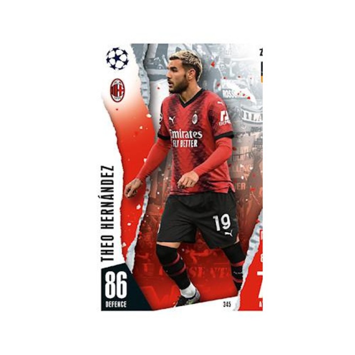 Cartonas de colectie, Topps, Attax 2023/24 345 Theo Hernandez, AC Milan