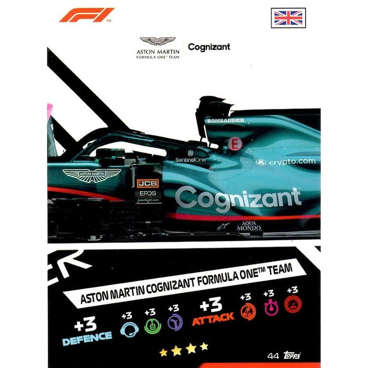 Topps Turbo Attax 2021 44 Aston Martin Cognizant Формула 1 Пъзел