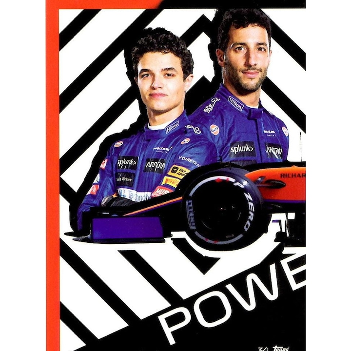 Topps Turbo Attax 2021 34 McLaren F1 пъзел, комплект карти F1