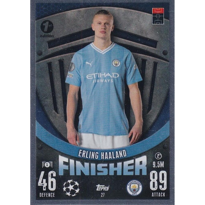 Настолна игра Match Attax 2023/24 1-во издание 27 Erling Haaland, Topps