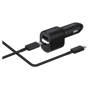 Set Incarcator Auto pentru samsung s25, s24, s22, s23, s21, s20, 45W USB-C si 15W USB plus Cablu de incarcare USB-C la USB-C, 5A, 1m, Negru