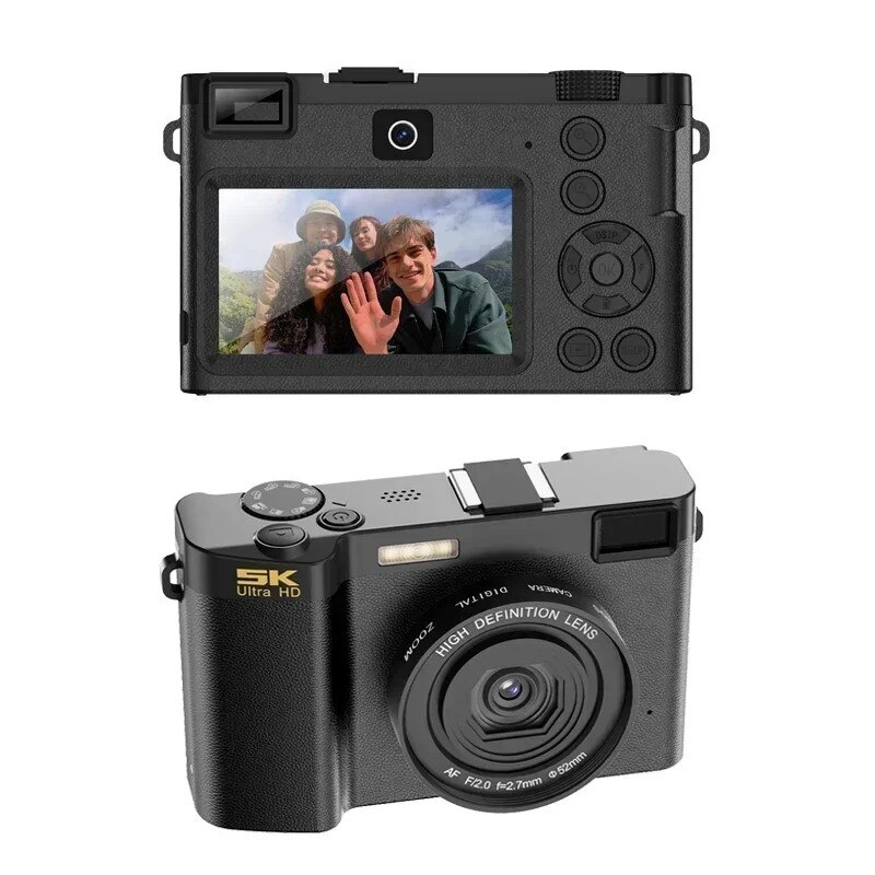 Camera digitala 5K 64MP, WiFi, ecran de 3 inci, zoom 18X, neagra - eMAG.ro
