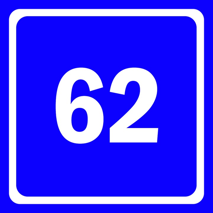 Eticheta stil numar indicator 62, Autoadeziv, Cri-Flo, Culoare Albastru, Dimensune 100x100mm