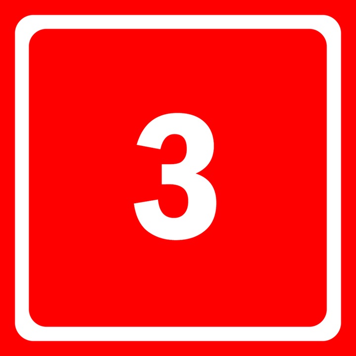 Eticheta stil numar indicator 3, Autoadeziv, Cri-Flo, Culoare Rosu, Dimensune 100x100mm