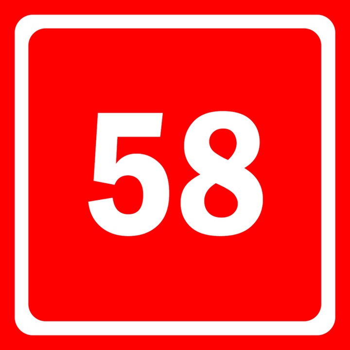 Eticheta stil numar indicator 58, Autoadeziv, Cri-Flo, Culoare Rosu, Dimensune 100x100mm