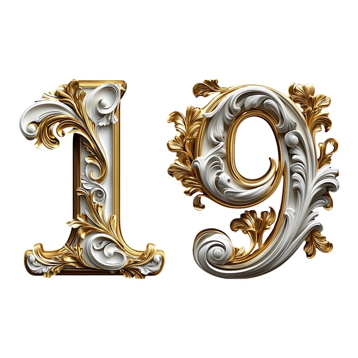 Numar cifra 19, Pentru casa, Efect 3D, Numere de usa, cutie postala, apartament, hotel, birou, camera, curte, cafenea, Autoadeziv, Cri-Flo, Culoare Alb, Inaltime 8 cm