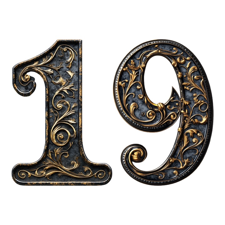 Numar cifra 19, Pentru casa, Efect 3D, Numere de usa, cutie postala, apartament, hotel, birou, camera, curte, cafenea, Autoadeziv, Cri-Flo, Culoare Negru, Inaltime 8 cm