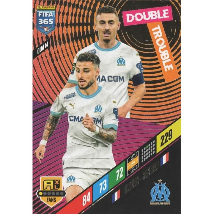 Kártya Panini Adrenalyn XL 365 2024 OLM14 Jonathan Clauss / Valentin Rongier