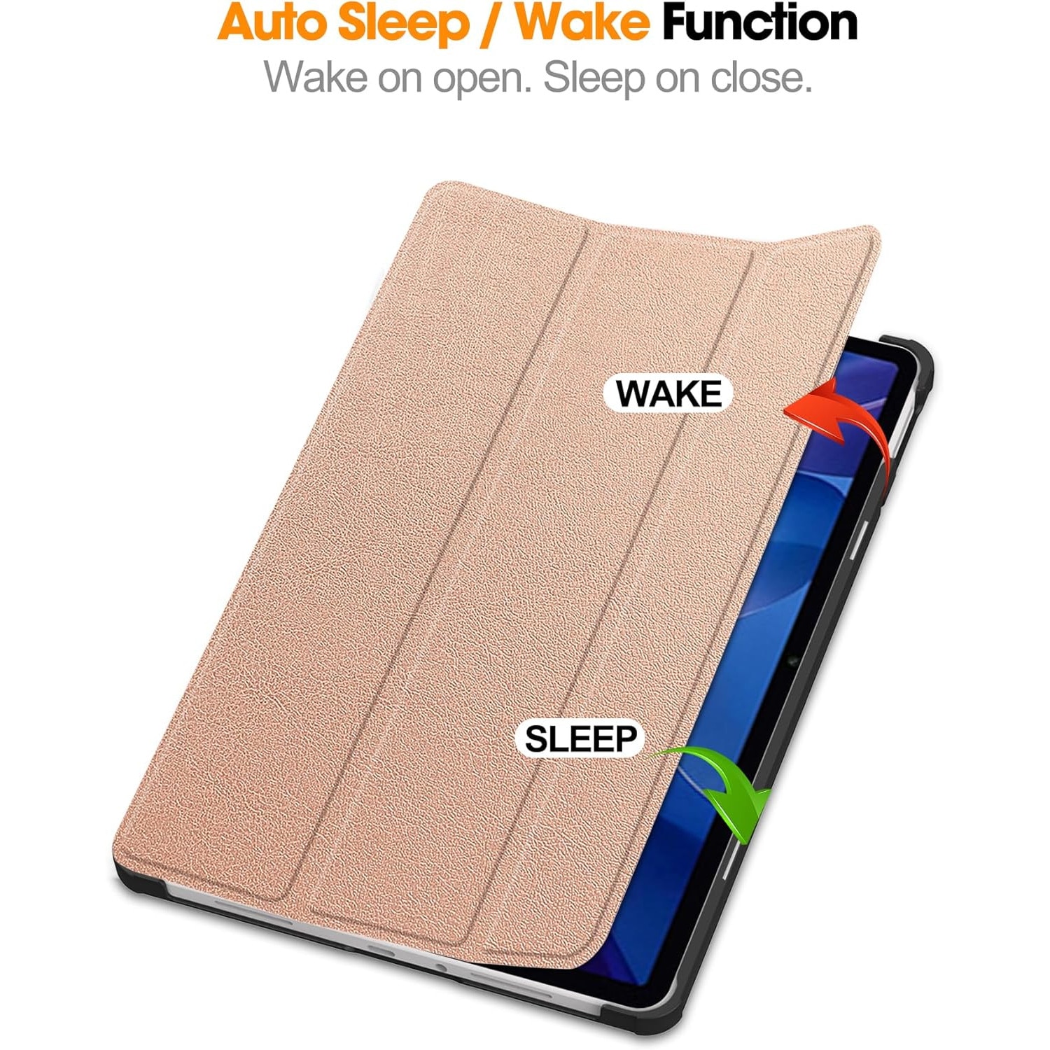 Husa pentru Xiaomi Redmi Pad 2 tip stand functie sleep/wake-up protectie 360 - Rose gold