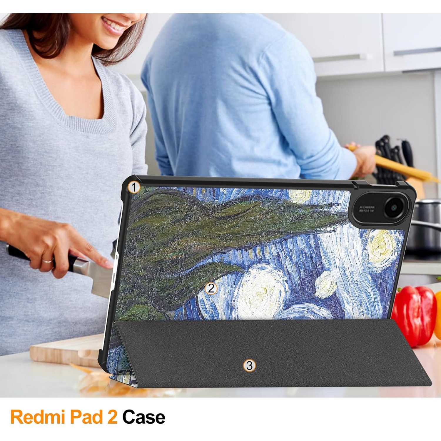 Husa Sigloo pentru Xiaomi Redmi Pad 2 – Slim, Piele Ecologica, Antisoc, Stand Reglabil