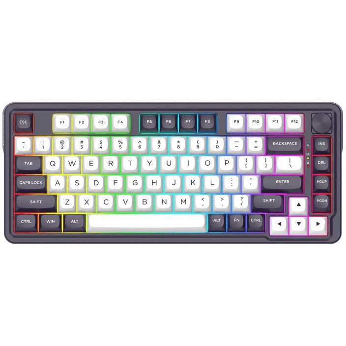 Tastatura gaming mecanica Bluetooth/cu fir Redragon Finke, Iluminare RGB, Switch-uri Liniare Redragon Gri, Neagru/Alb