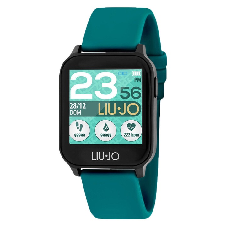 Liu Jo SWLJ007 okosóra, 34 mm, fekete/zöld, alumínium és műanyag szíjjal, 30 méterig vízálló