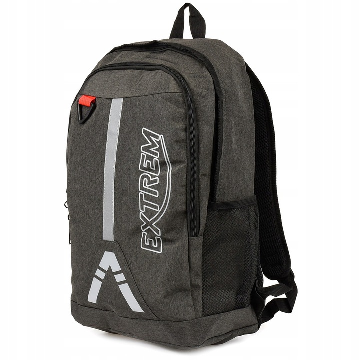 Rucsac mare, material rezistent, gri, 43x33x18cm, buzunare laterale, captuseala impermeabila