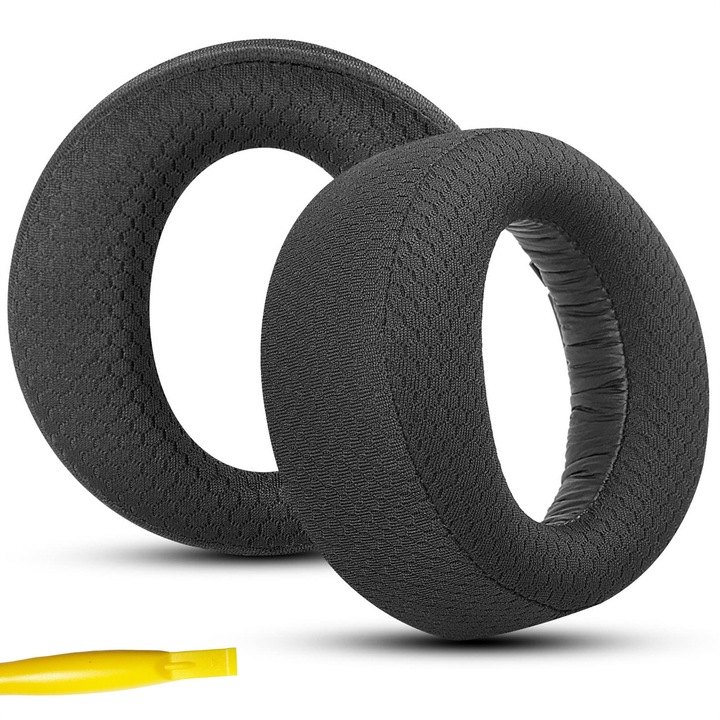 Set 2 bureti de Inlocuire pentru Sony PS5 Pulse 3D Over-Ear - Spuma de memorie de lux, Negru