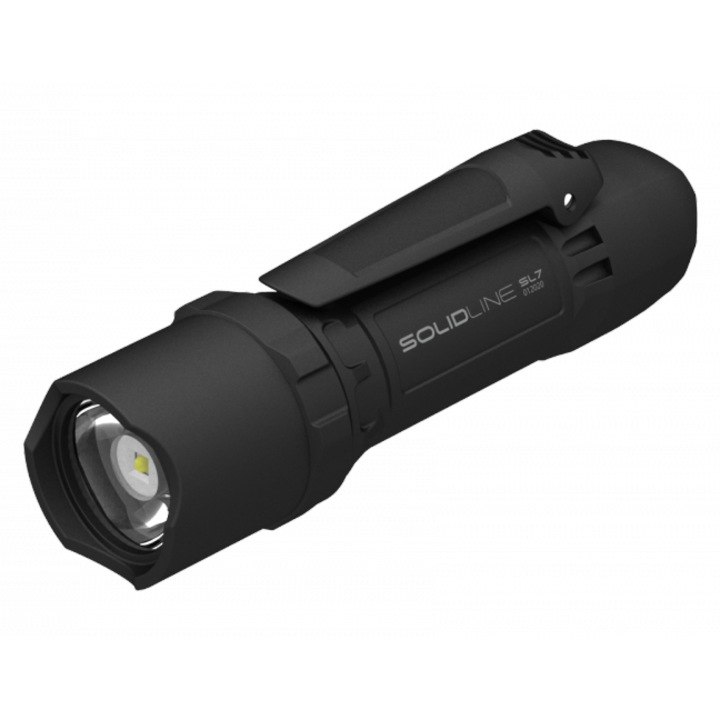Lanterna Ledlenser Solidline SL7, 400 lumeni, 200m, neagra, set cu 4 baterii AAA