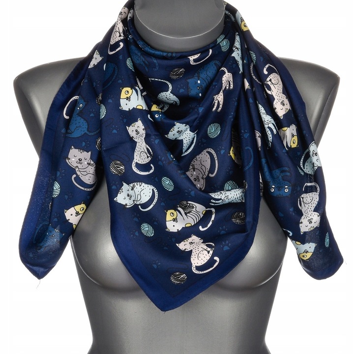 Sal dama MDB-44b, model pisici, poliester, 90x90cm