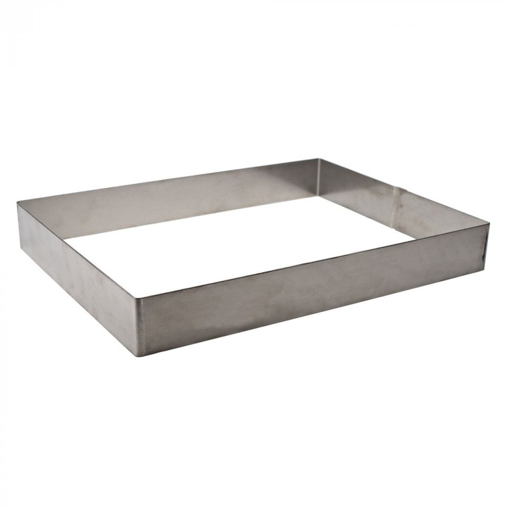 Téglalap alakú sütőtál, de Buyer, 39x29cm, rozsdamentes acél, 5cm magas