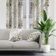 Perdele Gata Warmu, Floral Bej, 140x250 cm, Poliester, Gramaj 180 g/m