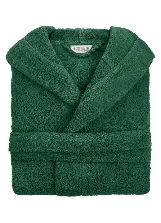 Halat de baie unisex cu gluga, Spod Igly i Nitki, frotte 450g/m2, verde inchis