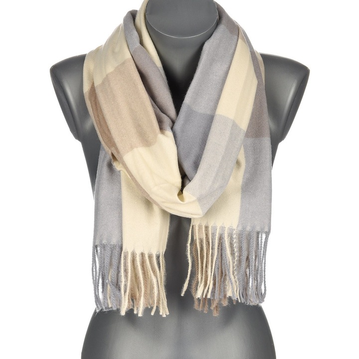 Sal dama mare, model ax-13, cu imprimeu in carouri, 50% bumbac, 50% viscoza, 190x80cm